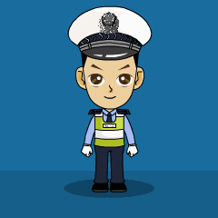 交警手势-卡通动图8 靠边停车信号